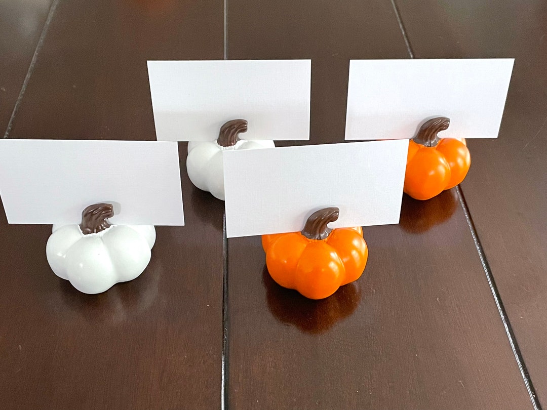 Pumpkin Place Card Holder Fall Place Card Holder White Place Etsy