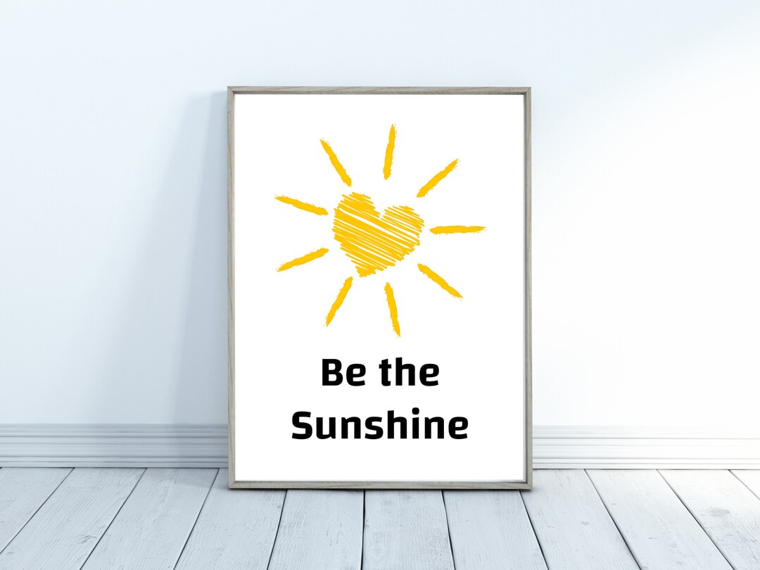Be the Sunshine Yellow Wall Art Boho Sun Print Yellow Home Etsy