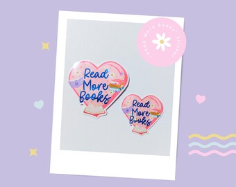 Pegatinas para leer más libros / Pegatinas holográficas / Pegatinas para libros / Pegatinas para Kindle / Pegatinas para botellas de agua / Pegatinas de vinilo con purpurina / Regalos para amantes de los libros