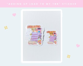 Agregando carga a mi TBR Sticker / Sticker holográfico / Sticker de libro / Sticker de Kindle / Sticker de vinilo con brillantina / Regalo de libros