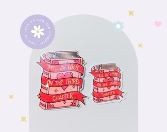Fell in Love on the Third Chapter Sticker | Holographic Sticker | Book Sticker | Kindle Sticker | Vinyl Glitter Sticker | Bookish Gift