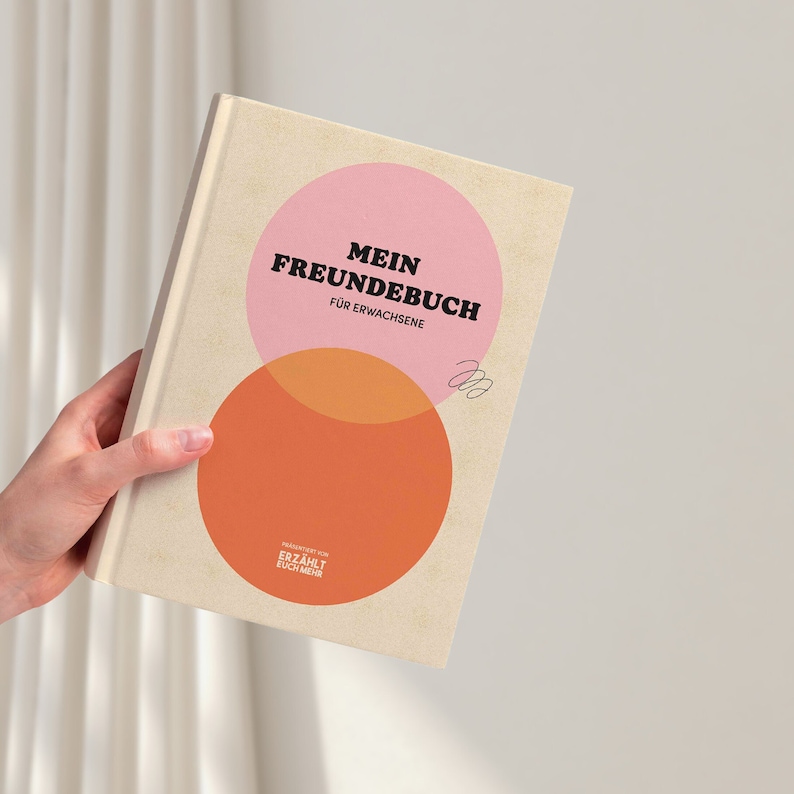 Freundebuch für Erwachsene Nostalgische Geschenkidee Buch für Erinnerungen im Retro Design 100% Nachhaltig Bild 2