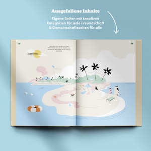 Freundebuch für Erwachsene Nostalgische Geschenkidee Buch für Erinnerungen im Retro Design 100% Nachhaltig Bild 6