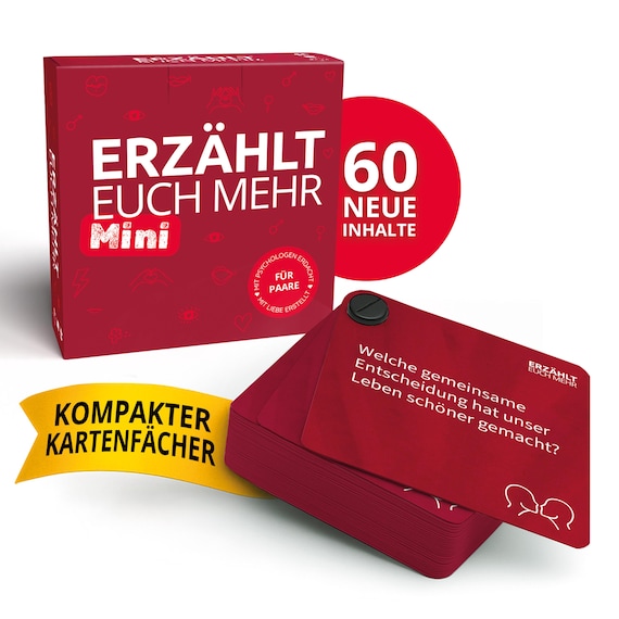 Erzählt Euch Mehr Paare (MINI) I Gesprächskarten Für Paare I Kartenfächer Für Unterwegs & Als Kleines Geschenk Für Partner Und Partnerin