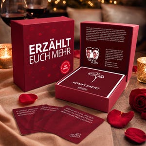 Erzählt euch mehr für Paare – Gesprächskarten I Kartenspiel für Date Night I Geschenk für Partner Partnerin zum Jahrestag