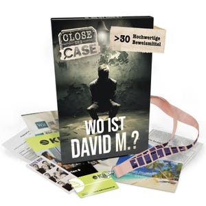 CLOSE THE CASE - Wo ist David M.? I Spannendes Krimispiel I Escape Room Spiel für Erwachsene I Detektivspiel Made In Germany
