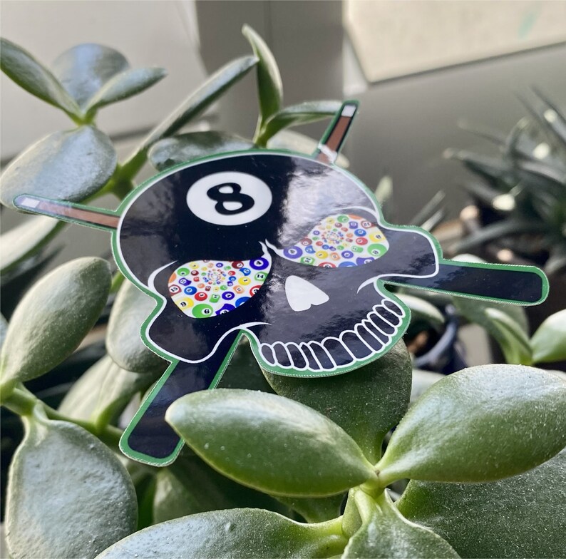 8 Ball Skull Sticker - Etsy