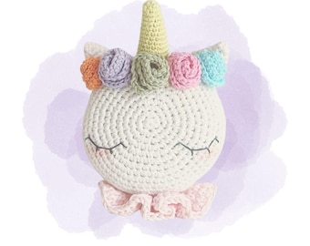 Alice Unicorn Lovey and Head Crochet Pattern • Amigurumi PDF for Nursery & Baby Gift • Digital Download (EN/PT)