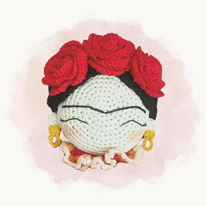 Frida Kahlo Amigurumi Head Pattern • Crochet PDF Tutorial • Mexican-Inspired Decorative Doll • Digital Download (EN/PT)