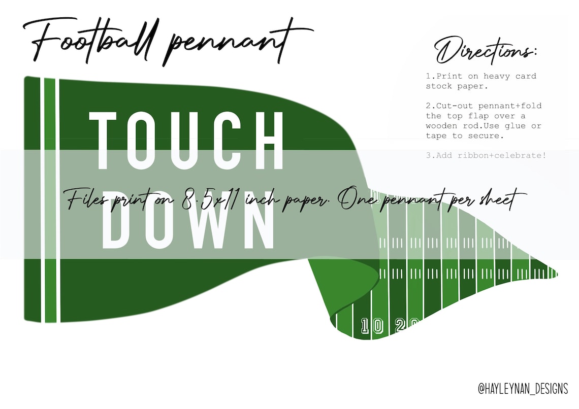 Printable Football Pennants Football Flags Football Prints - Etsy