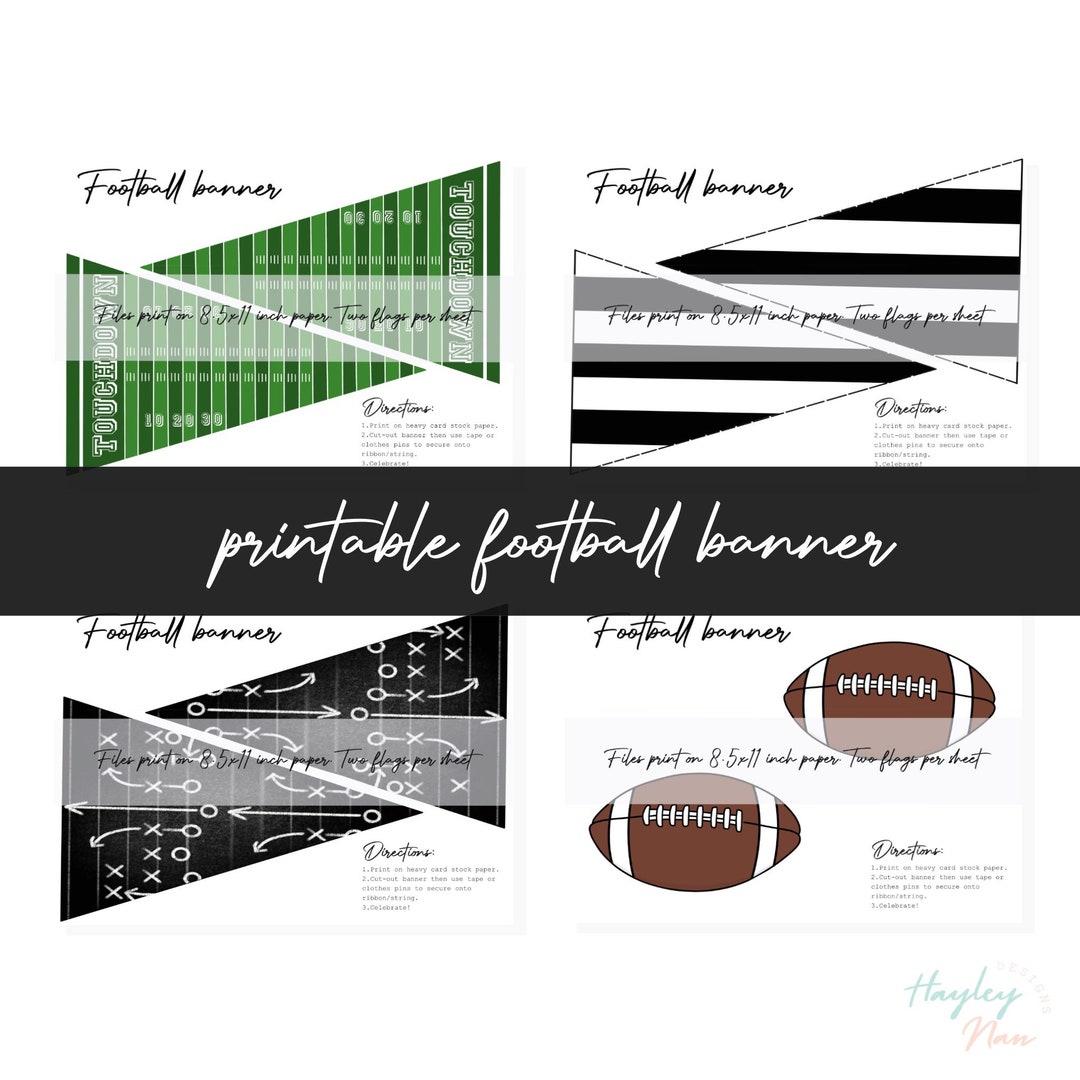 Football Printable Banner Football Party Decorations - Etsy