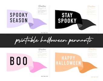 Printable Halloween Pennants | Halloween Prints | Halloween Decor | Halloween Flags