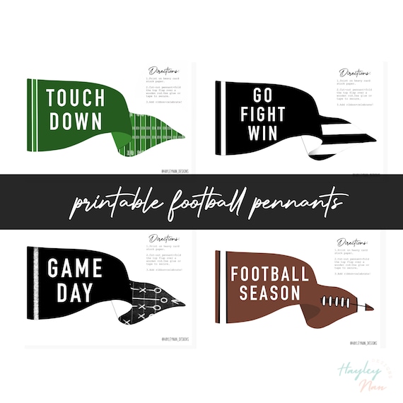 Printable Football Pennants Football Flags Football Prints - Etsy