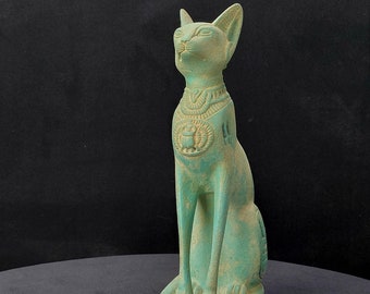 ヴィンテージ 手作り エジプト女神バステト座像 - 保護、喜び、健康の