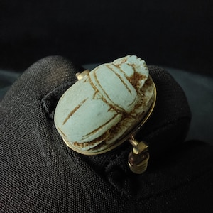 Rare Vintage Scarab Finger Swivel Ring 3 Colors Available - Unique Handmade Replica of Royal Ring Used by Ancient Egyptian Kings (Pharaohs)