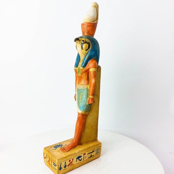 Horus Figurine - Égyptien Guerrier Noir-Or - Déco Égypte Statue de