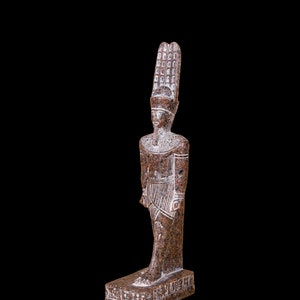 Amun Statue Ancient Egyptian God of Air - Egyptian Handmade Granite Statue of God Amun Theban Triad Amun Ra, Khonsu & Mut