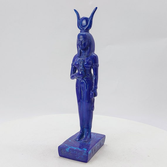 Goddess Isis Statue with Lapis Lazuli Texture: A Timeless Piece of Egyptian Mythology for Your Home Decor