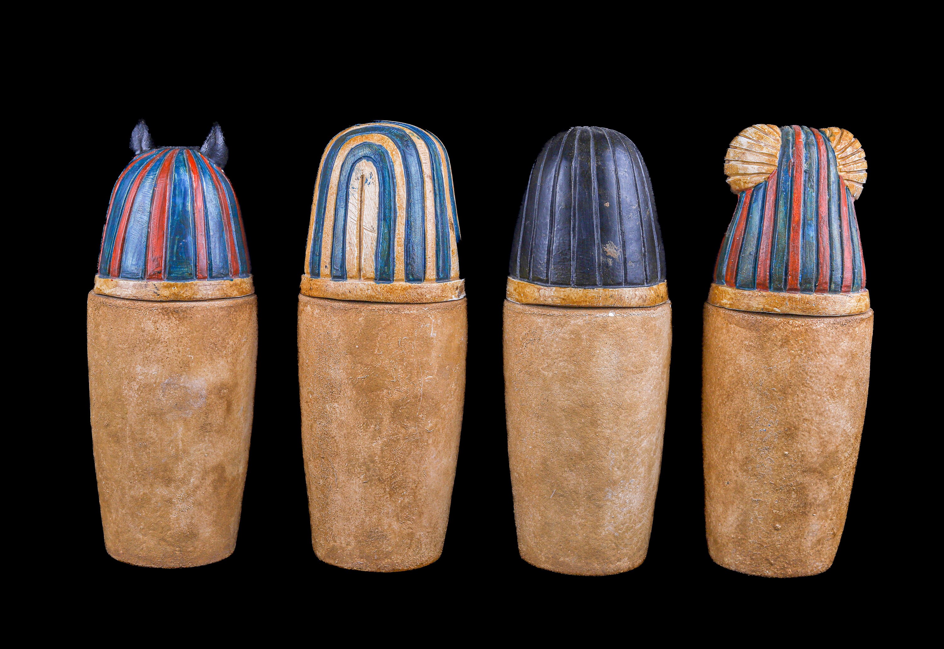 カノプス壺 古代エジプトの防腐処理用カシェ - ミイラ化された臓器の