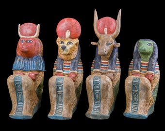 Sekhmet, Hathor, Thoth & Sobek Egyptian Gods Statues