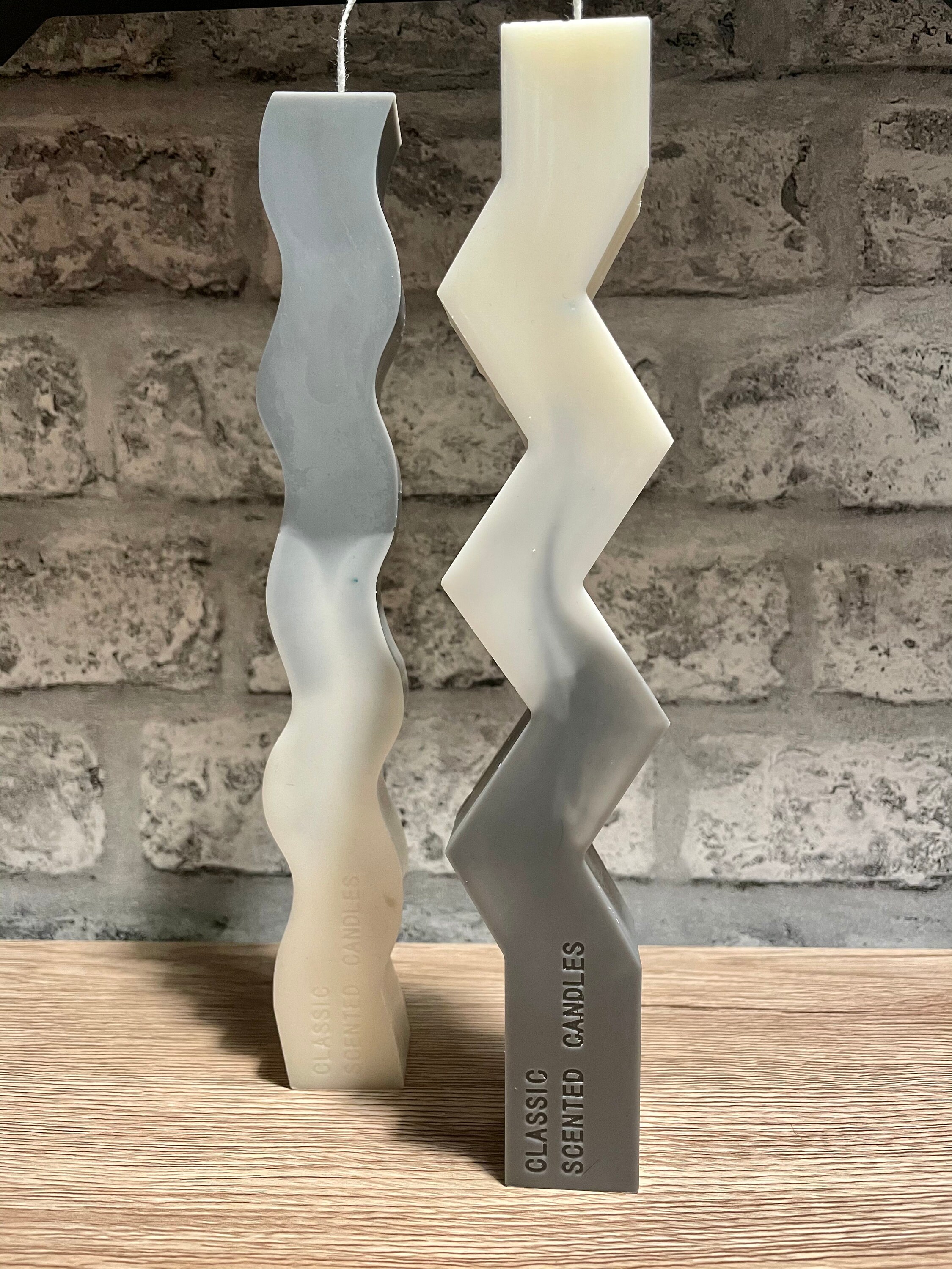 Wavy Soy wax candle / colourful candle / soy zig zag candle / Etsy