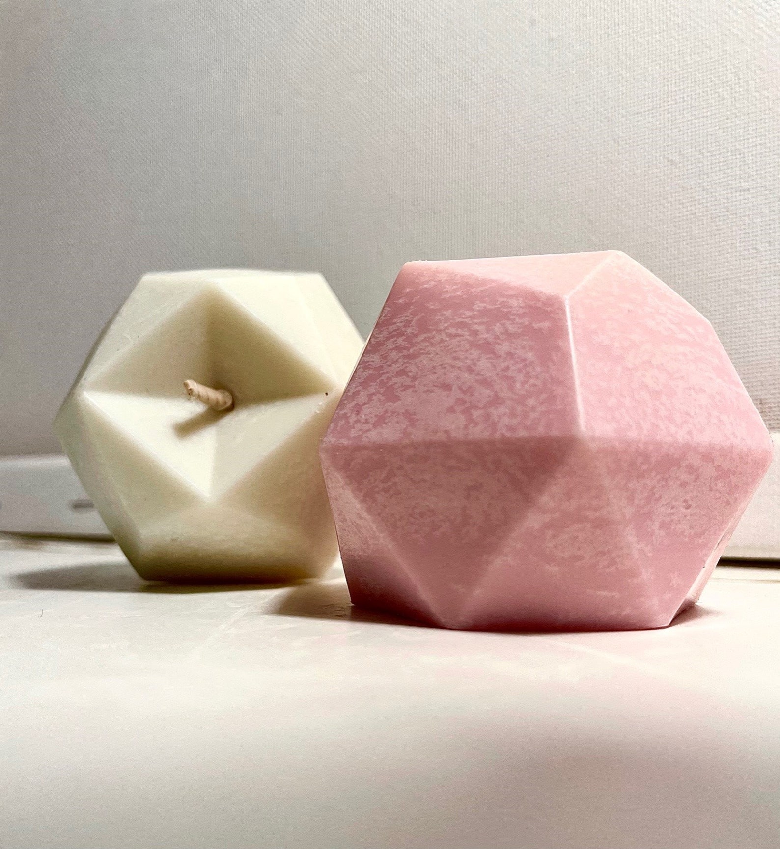 Geometric Candle // Pillar candle // cube candle // Diamond Etsy