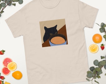 Coffee Cat Graphic Tee – Unisex Cotton T-Shirt