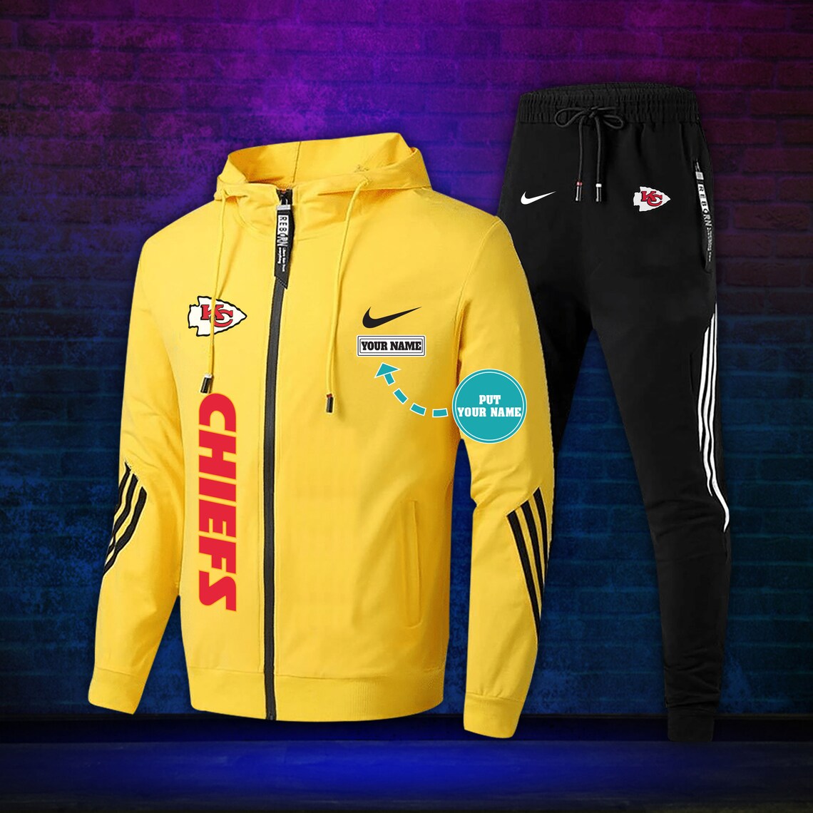 NK_PA009 Kansas City Chiefs Tracksuits Sports Suit Casual Etsy