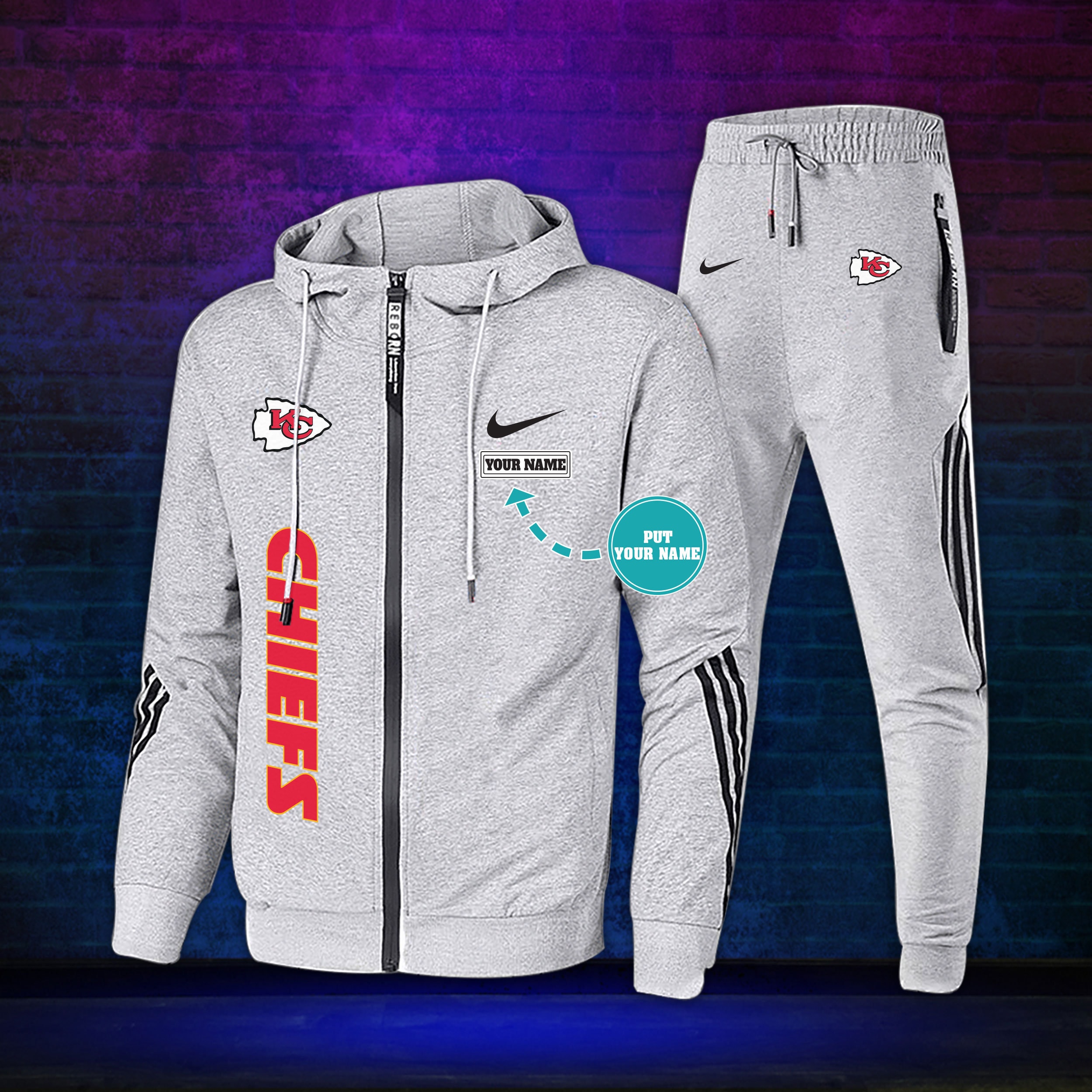 NK_PA009 Kansas City Chiefs Tracksuits Sports Suit Casual Etsy