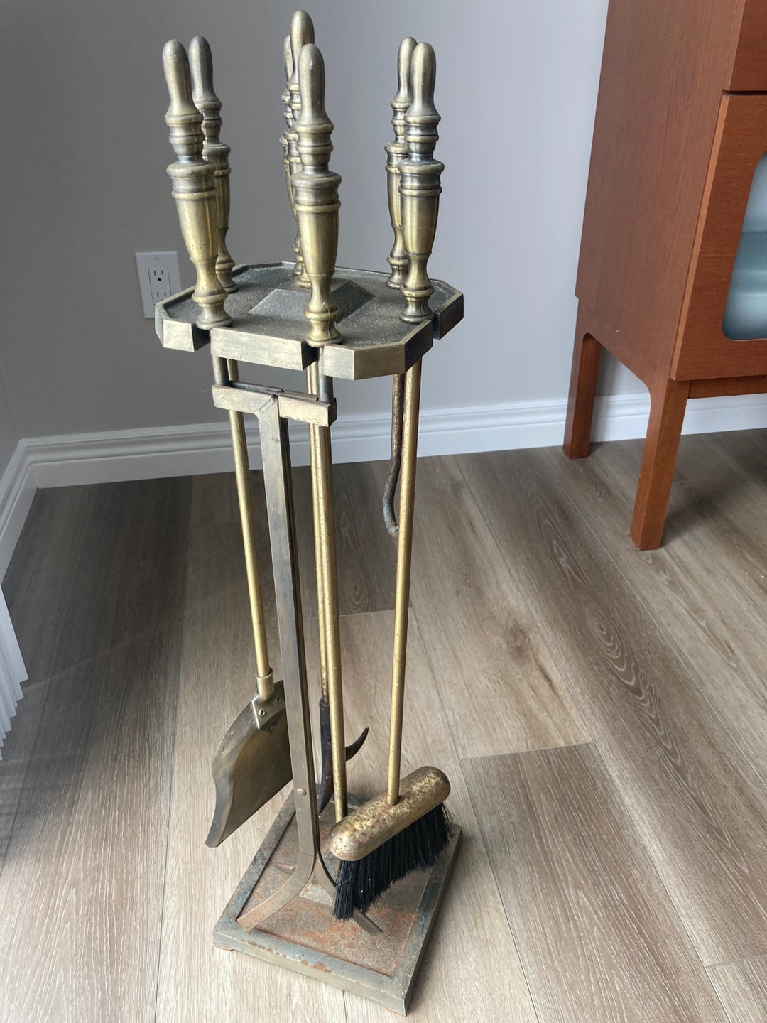 Brass Vintage Fireplace Tools Etsy