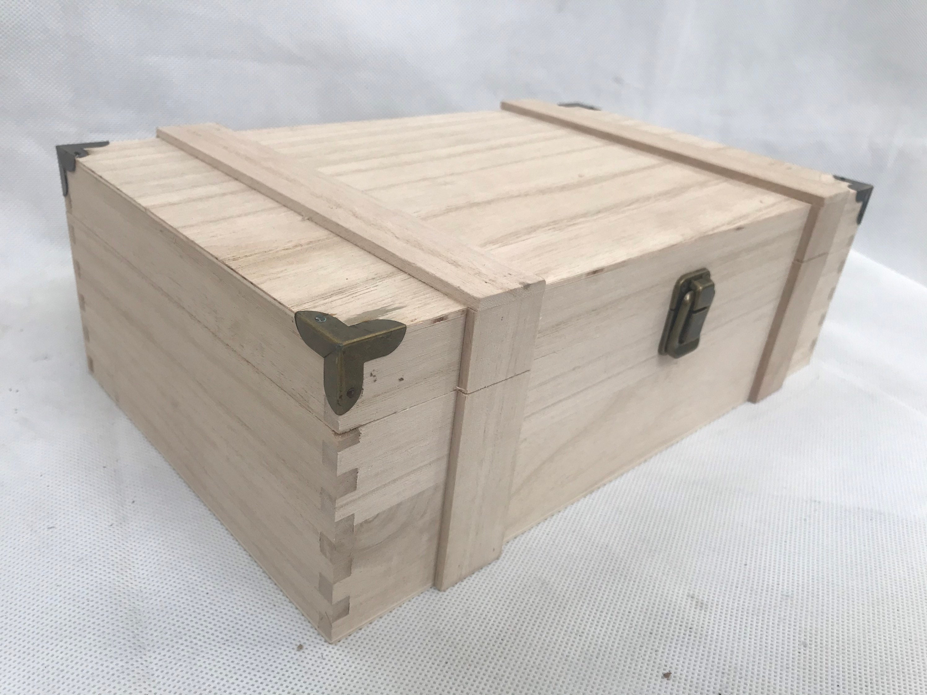 Wooden WINE box for 2 bottles Decoupage DIY beige Well Made W Etsy