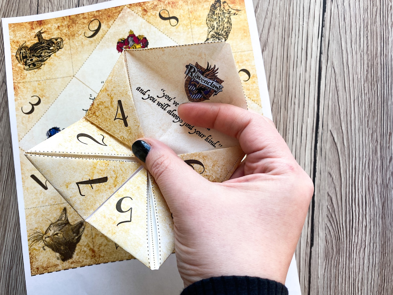 Sorting Hat Fortune Teller Cootie Catcher. PRINTABLE Origami Party Game