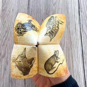 Sorting Hat Fortune Teller Cootie Catcher. PRINTABLE Origami Party Game. HP Potter Hogwarts game.