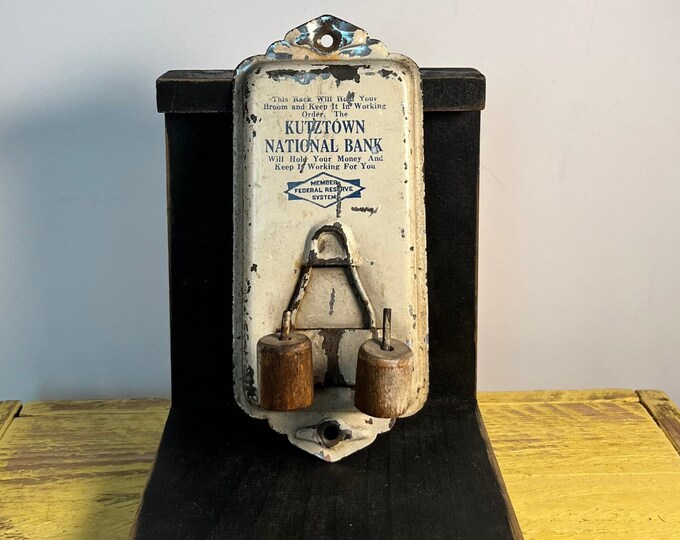 Vintage Kutztown National Bank Broom Holder Etsy