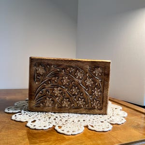 Hand Carved Wooden Box