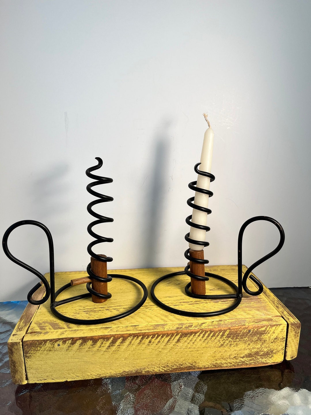 Wrought Iron Spiral Candle Holders Etsy