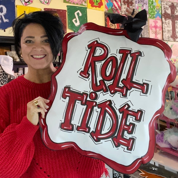 Alabama Door Hanger/University of alabama/Housewarming/BAMA/front door hanger/college door decor/college wreath/Roll Tide/Roll Tide Door