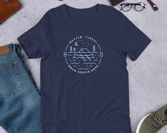 FUNNY CANOE TSHIRT | Custom gift for camper | Nova Scotia tee | Navy Blue outdoors t-shirt | personalized camping shirt