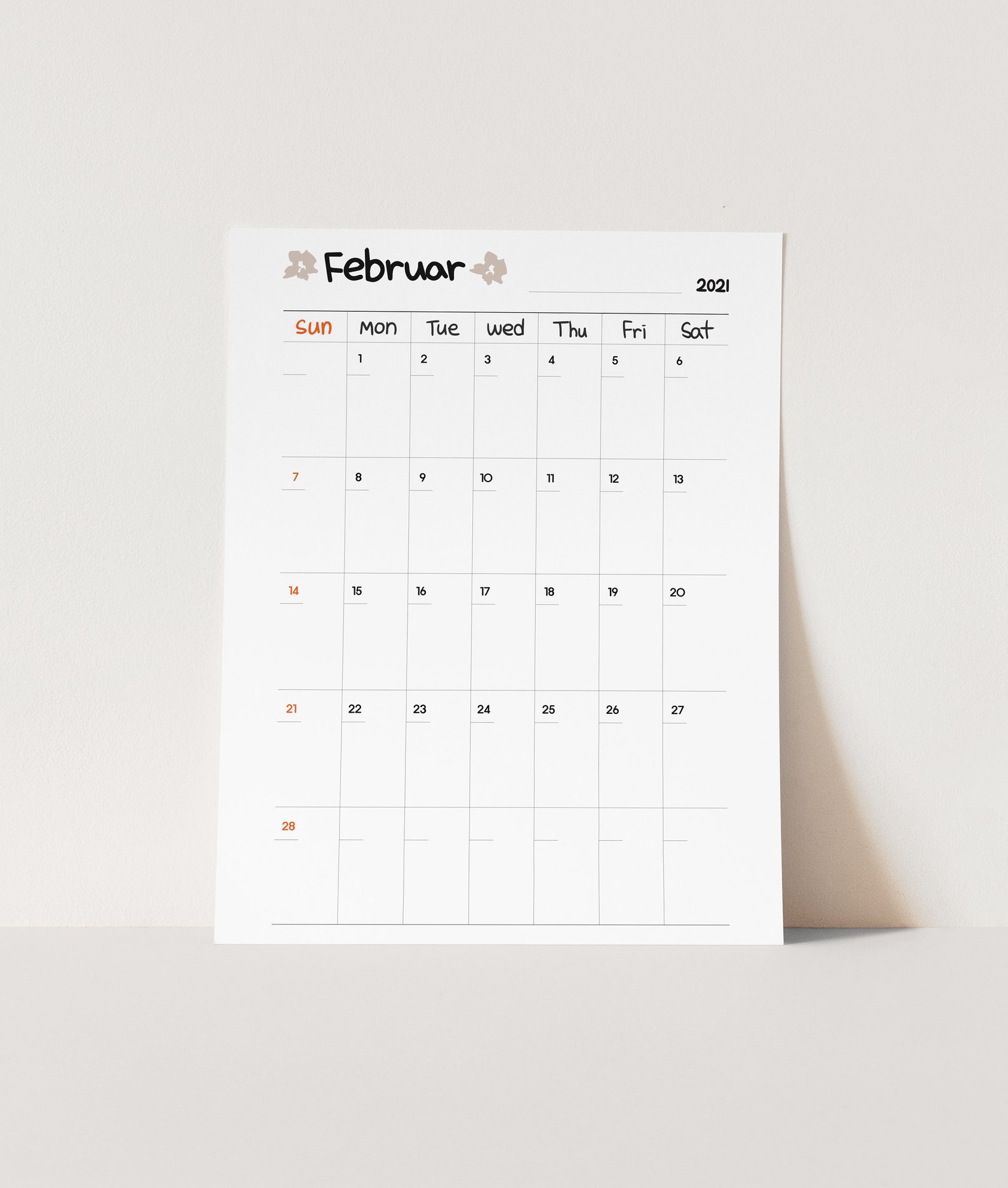 1 year calendar month calendar desk calendar wall calendar Etsy
