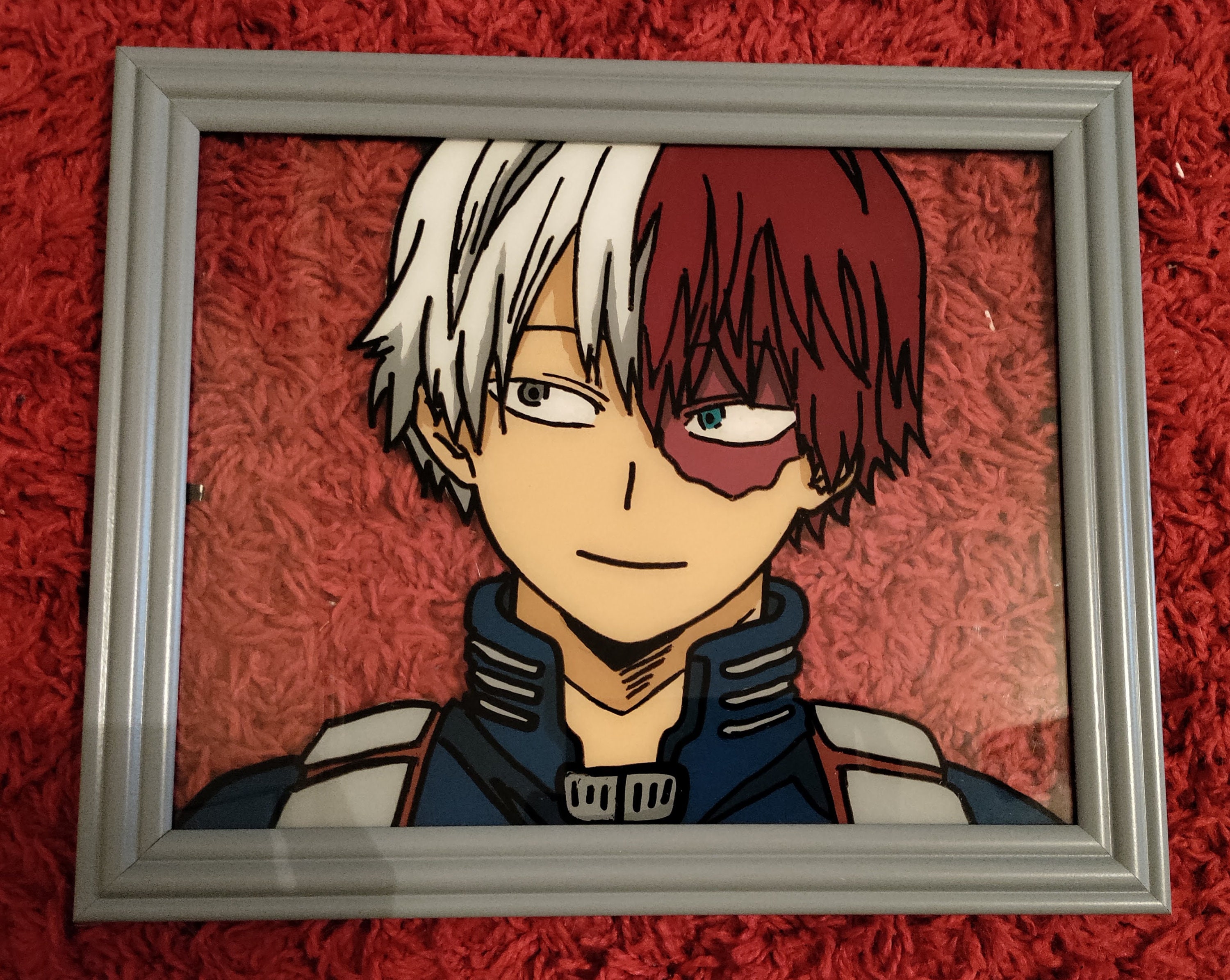 MHA Shoto Todoroki Anime Glass Painting 8 x 10 Inches Etsy