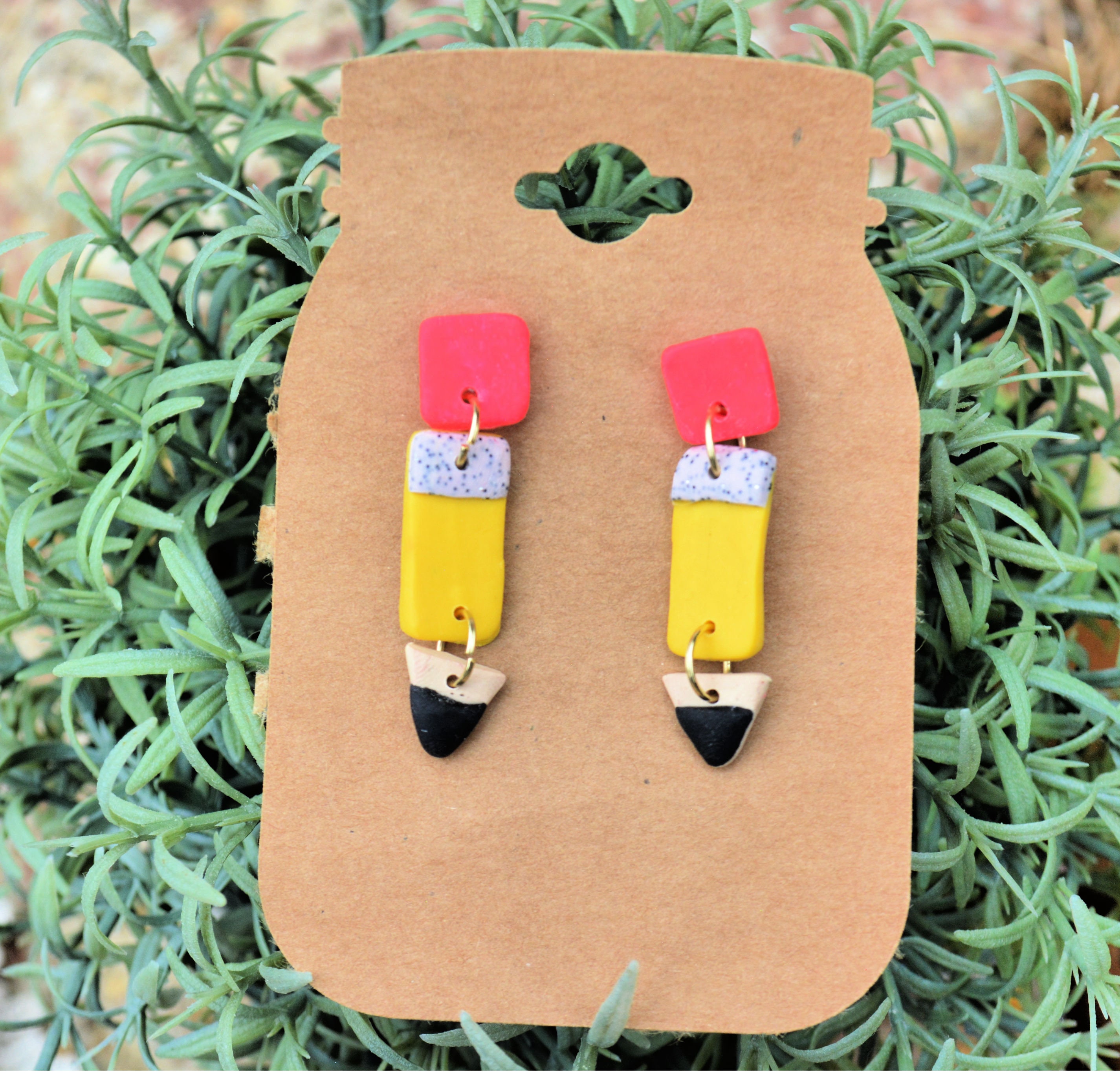 TEACHER GIFTS Teacher Earrings Whimsical Clay Earrings Etsy UK