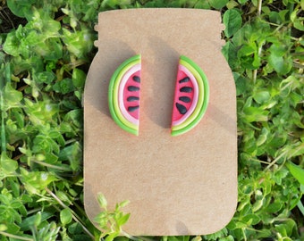 CLAY EARRINGS | Watermelon Collection | Studs | Watermelon | hypoallergenic | lightweight | Gifts for Her | Summer Earrings | Summer Studs