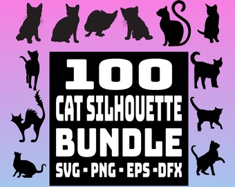 Cat Silhouette svg Bundle, Katzen svg Datei für Cricut, Katzen Cut Dateien Kätzchen Svg Katze Vektor | Kitty Svg | Haustier Silhouette Katze Svg, Png, Eps, Dfx