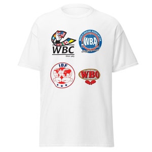 Le quattro principali magliette classiche delle World Boxing Organizations, appassionati di boxe