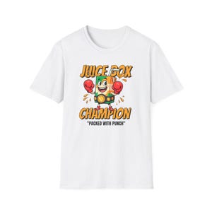Maglietta Juice Box Champion, maglietta divertente da boxe con succo, maglietta Packed With Punch, regalo Champion Snack Fighter