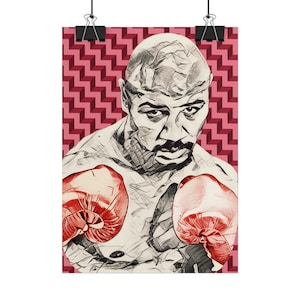 Marvin Hagler Poster | Boxing Champion Wall Art | Marvin Hagler Rolled Matte Poster | Classic Boxing Poster