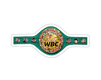 WBCボクシングチャンピオンベルトステッカー - 透明または白ビニール