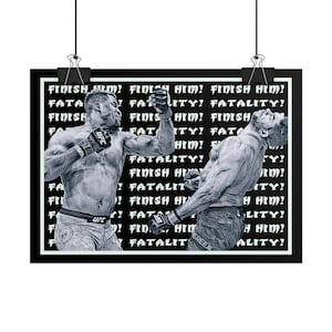 Ngannou Knocking Out Overeem Poster | UFC Knockout Wall Art | Francis Ngannou Rolled Posters
