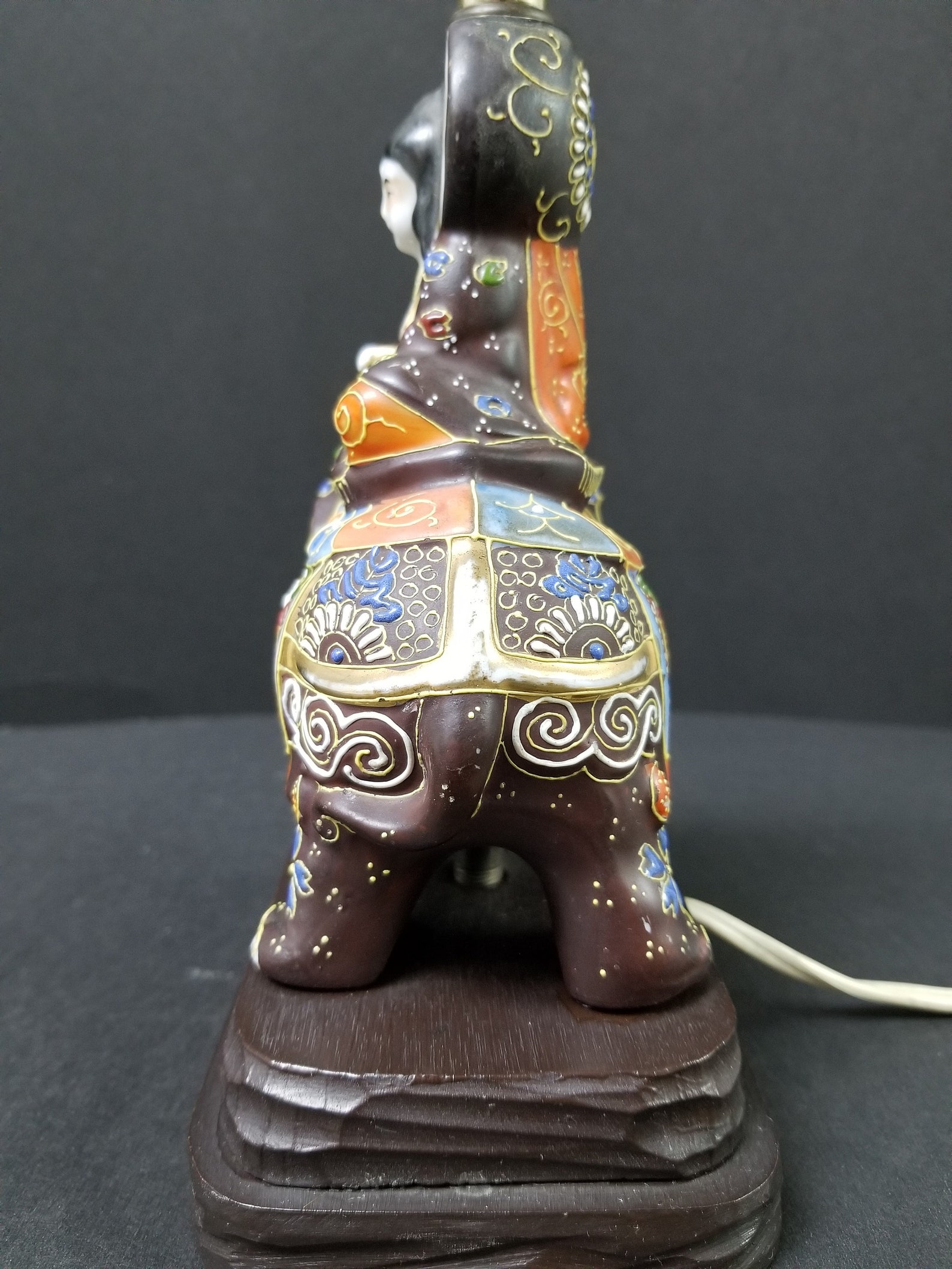 Vintage Satsuma Elephant Buddha Lamp Etsy Canada