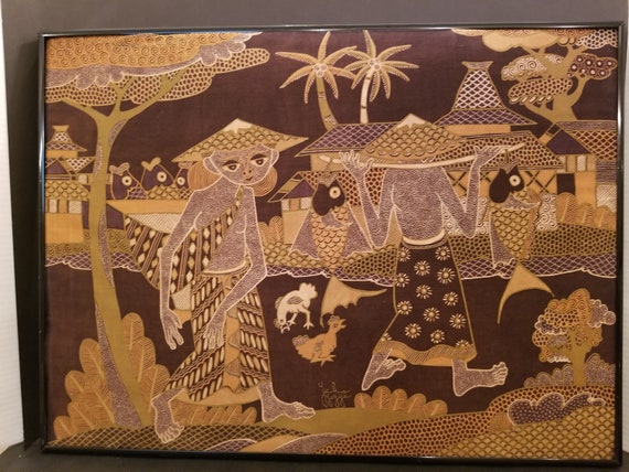 インドネシアのバティック布絵画 - Etsy 日本